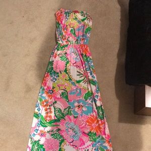 Strapless, maxi Lilly Pulitzer dress